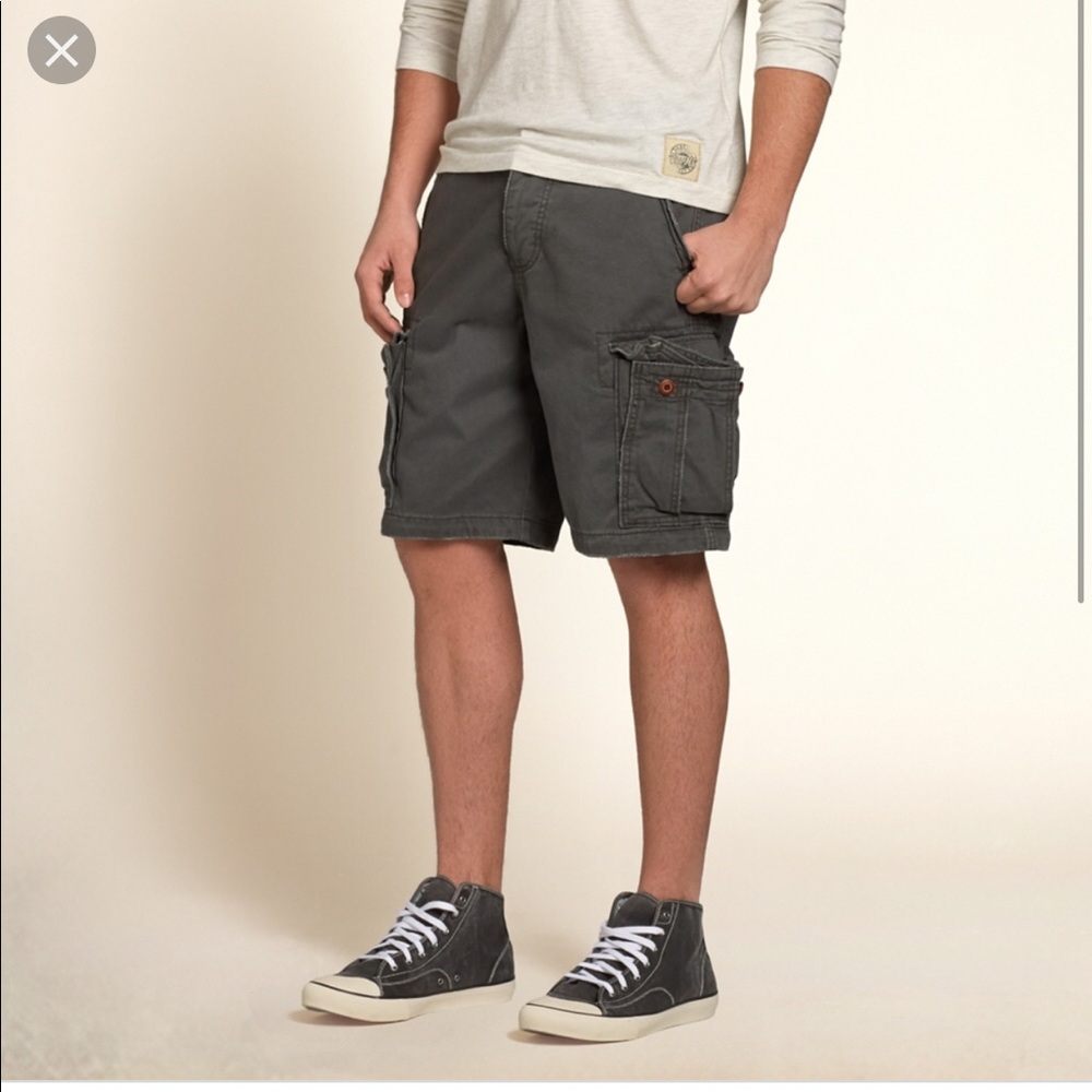 Faded grey hollister cargo shorts